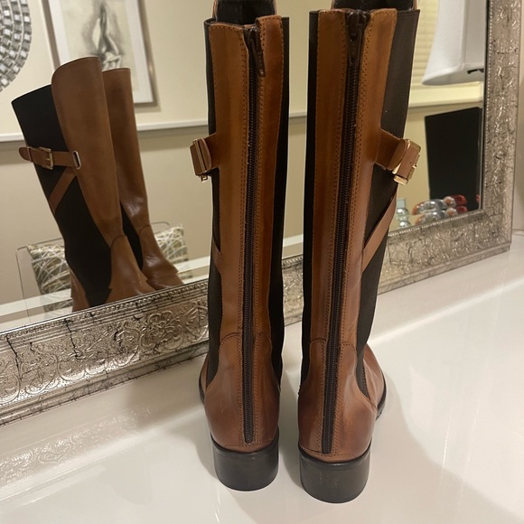 Charles David brown leather knee- high tall boots - Picture 3 of 5